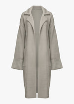 Demi Collar Coatigan - Light Grey