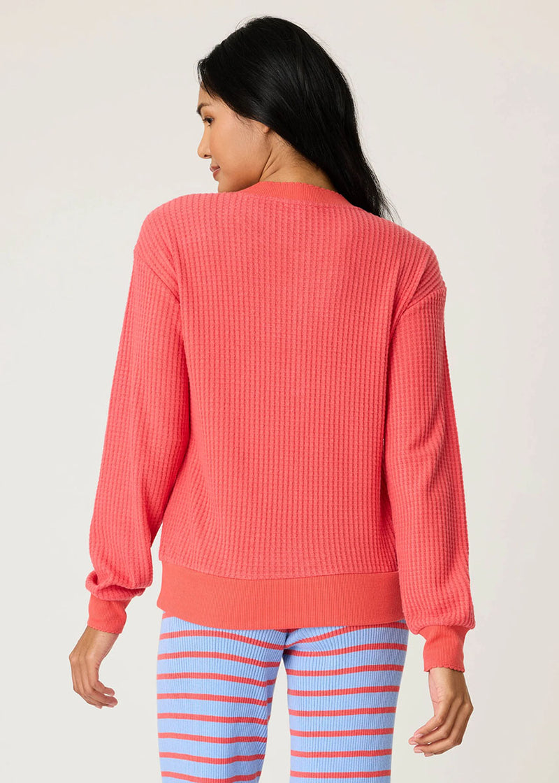 Morning Waffles Long Sleeve Top - Scarlet
