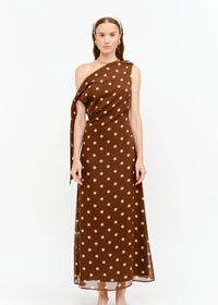 Remie Off The Shoulder Dress - Brown