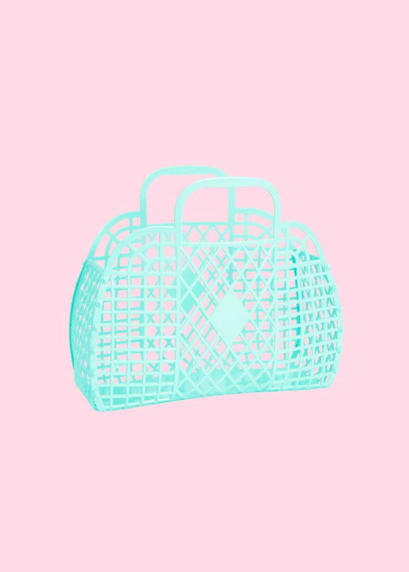 Small Retro Basket - Seafoam