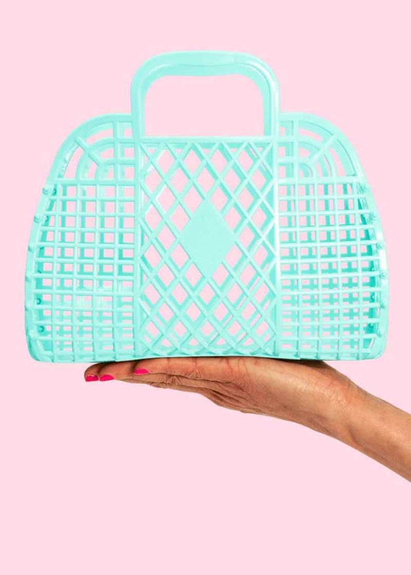 Small Retro Basket - Seafoam