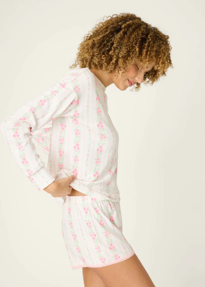 Roses Are Pink Long Sleeve - Ivory