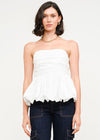 Paige Poplin Bubble Top - Off-White