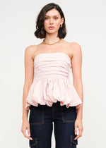 Paige Poplin Bubble Top - Pink