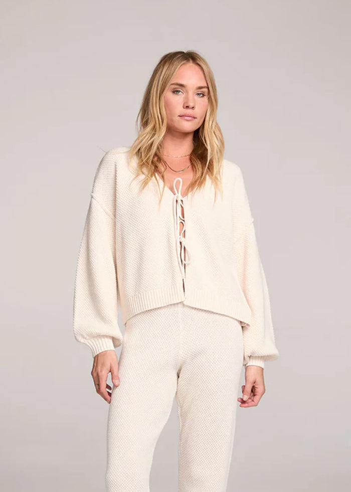 Quinn Tie-Front Sweater - Natural