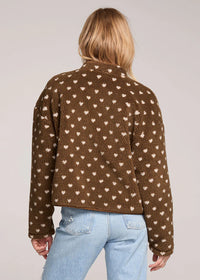 Madisyn Sherpa Heart Jacket - Olive