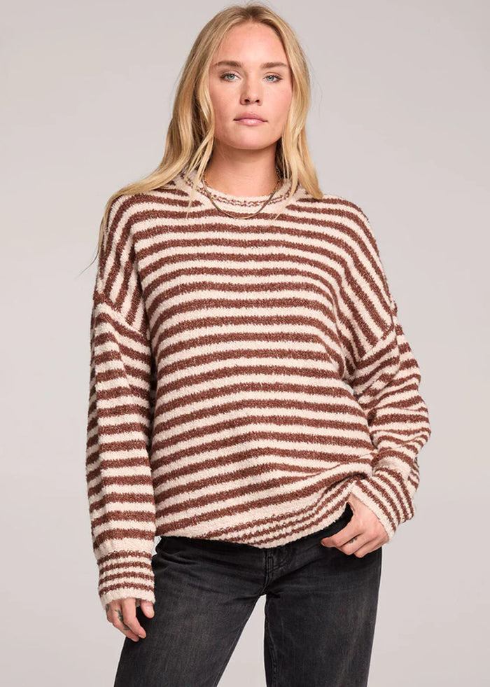 Autumn Striped Sweater - Chocolate