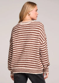 Autumn Striped Sweater - Chocolate