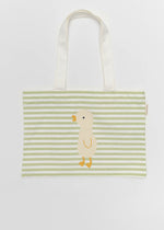 Kids Canvas Beach Bag - Duck Sage Stripe