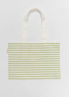 Kids Canvas Beach Bag - Duck Sage Stripe