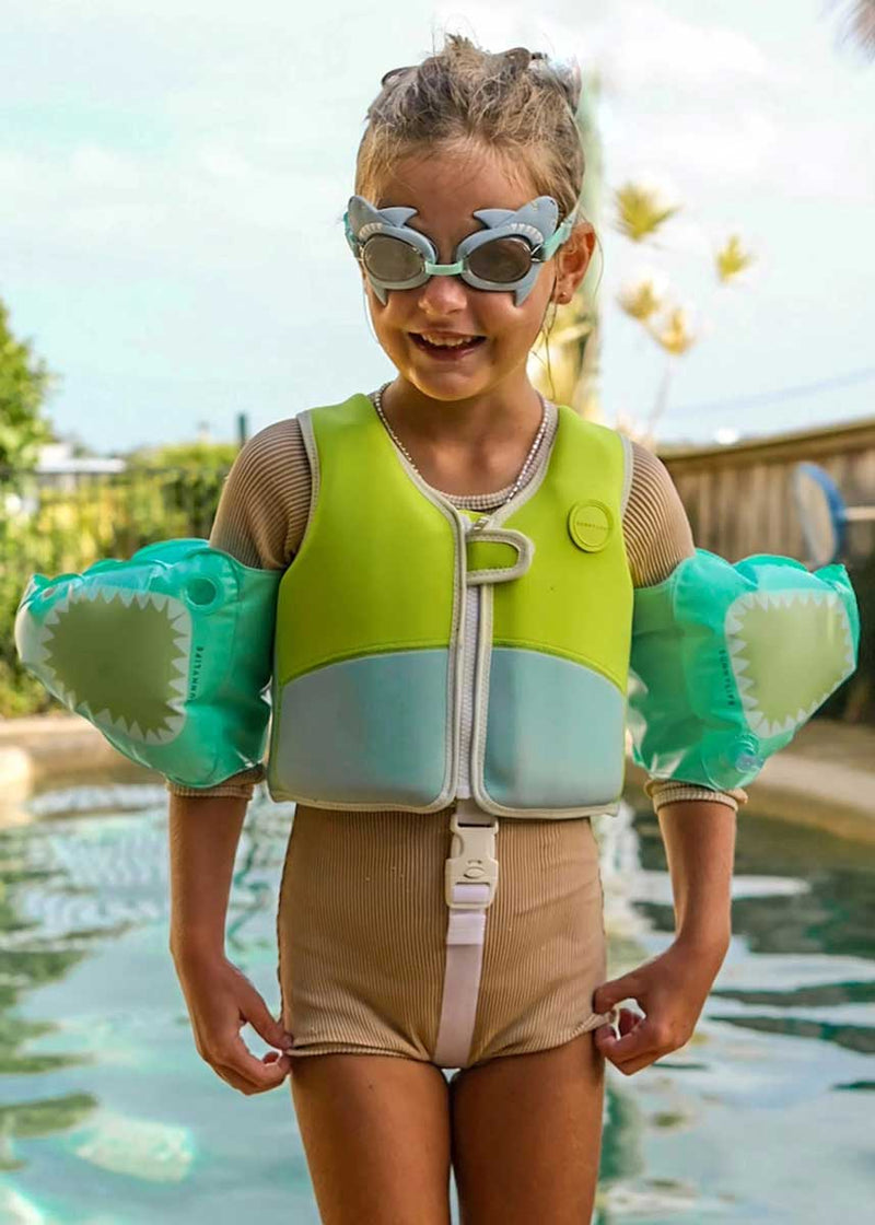 Salty The Shark Mini Swim Goggles - Aqua