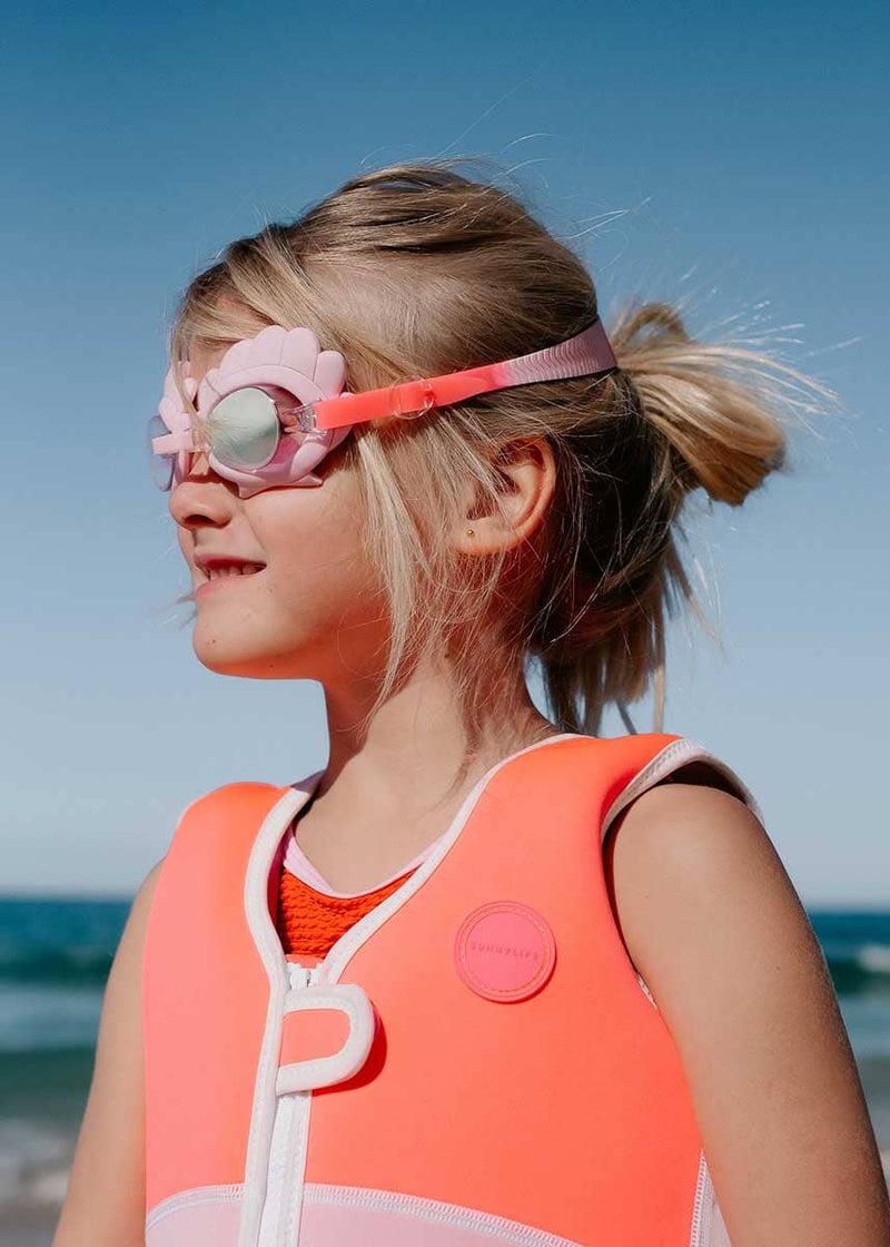 Melody The Mermaid Mini Swim Goggles - Neon Strawberry