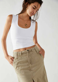 Clean Lines Muscle Cami - White