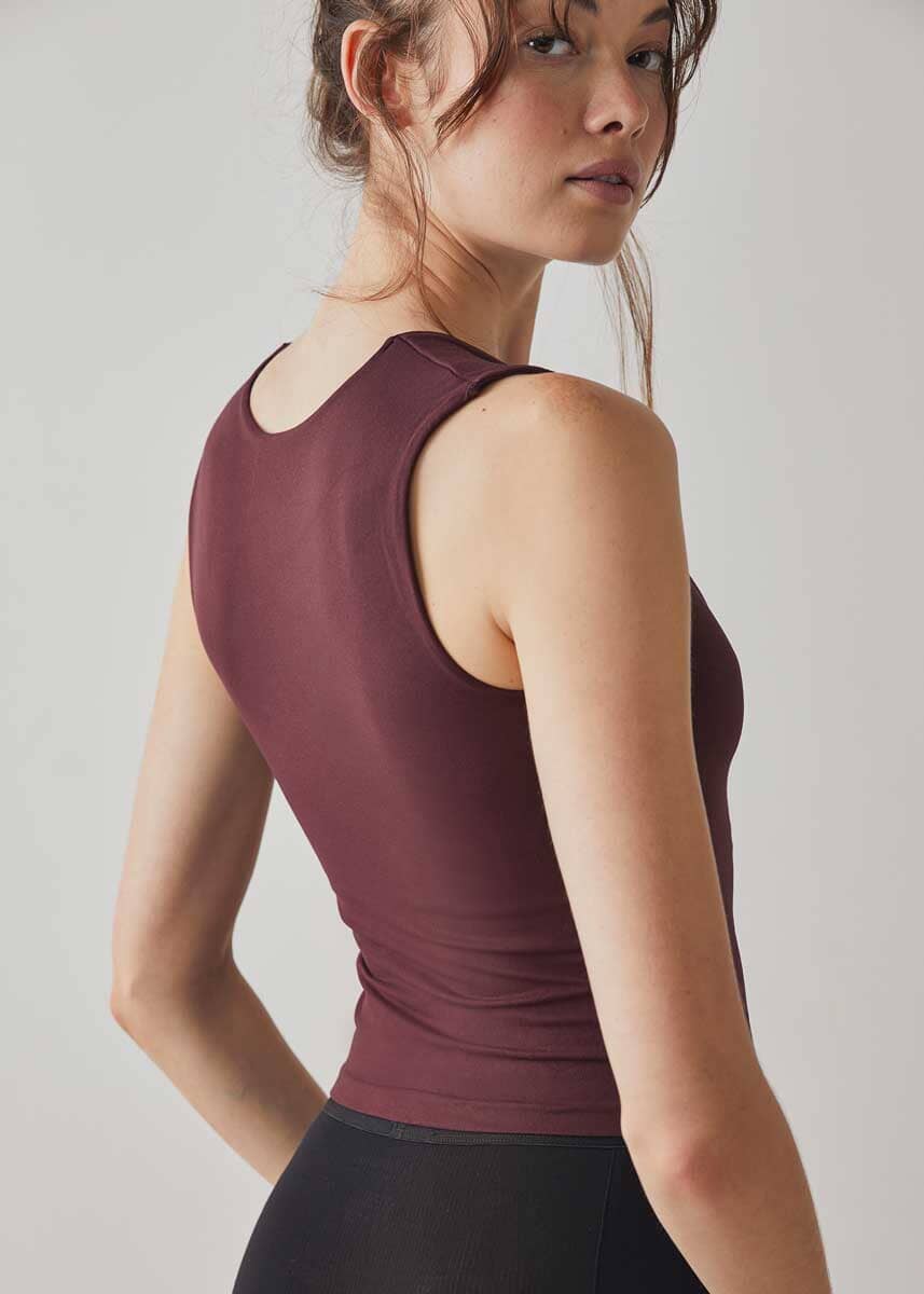 Clean Lines Muscle Cami - Chocolate Merlot