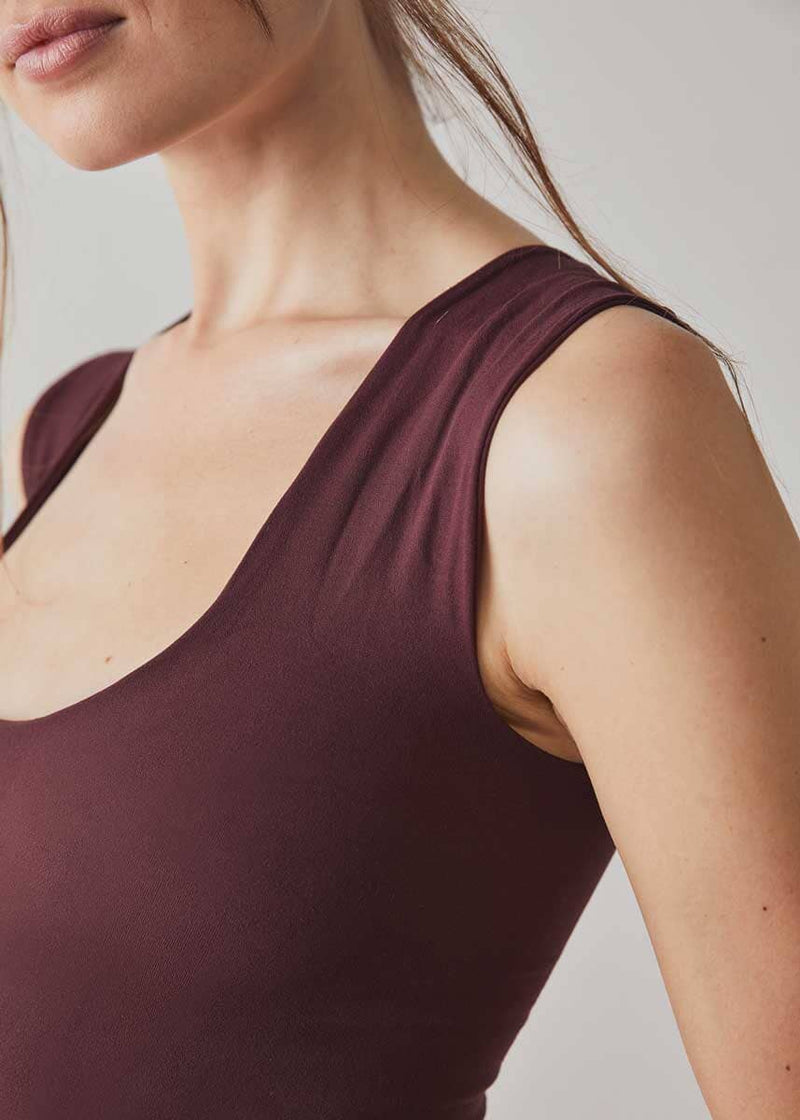 Clean Lines Muscle Cami - Chocolate Merlot