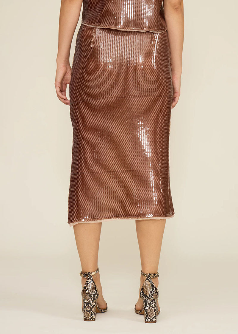 Molly Sequined Skirt - Taupe