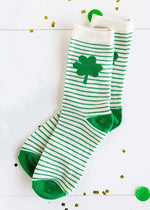 Kids Striped Shamrock Socks