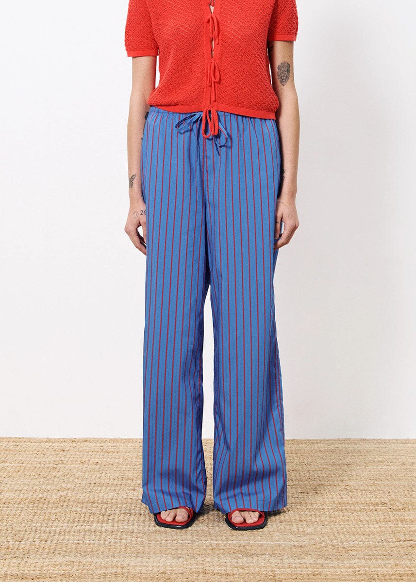 Edeline Striped Pants - Bleu Electrique
