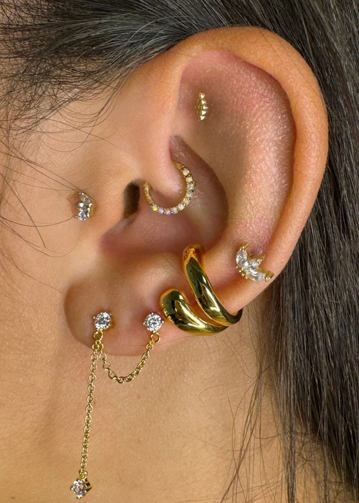 Dot Double Band Ear Cuff