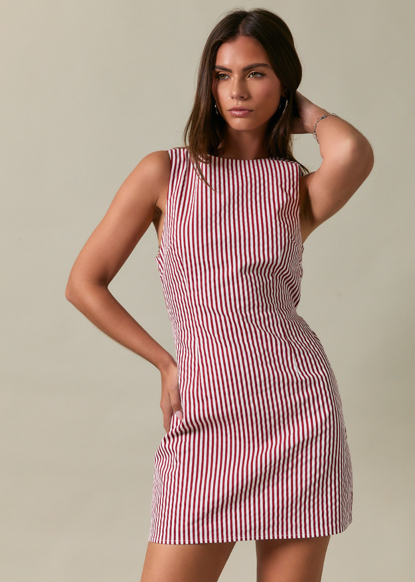 Sam Mini Dress - Red & White Stripe