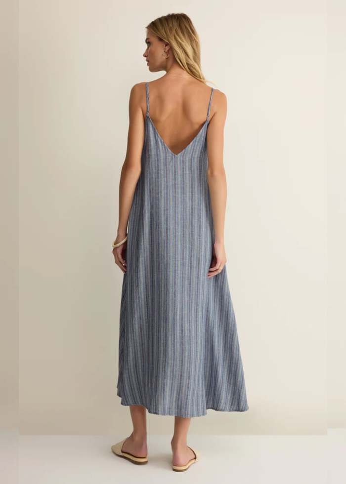 Sandcomber Striped Midi Dress - Indigo