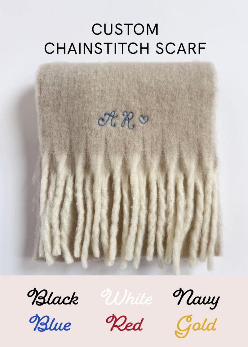 Mad Hatter Oversized Blanket Scarf - Espresso & Cream