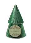 Cypress & Fir Green Ribbed Stacked Tree Candle - 7oz.