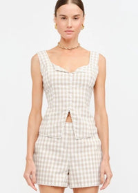 Savannah Gingham Top - Natural