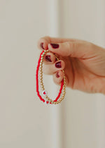 Gold-Filled Beaded Heart Bracelet