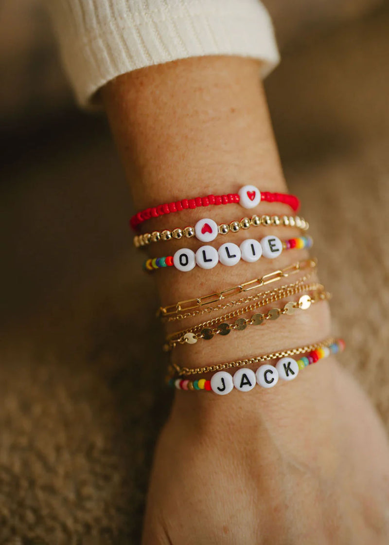Gold-Filled Beaded Heart Bracelet