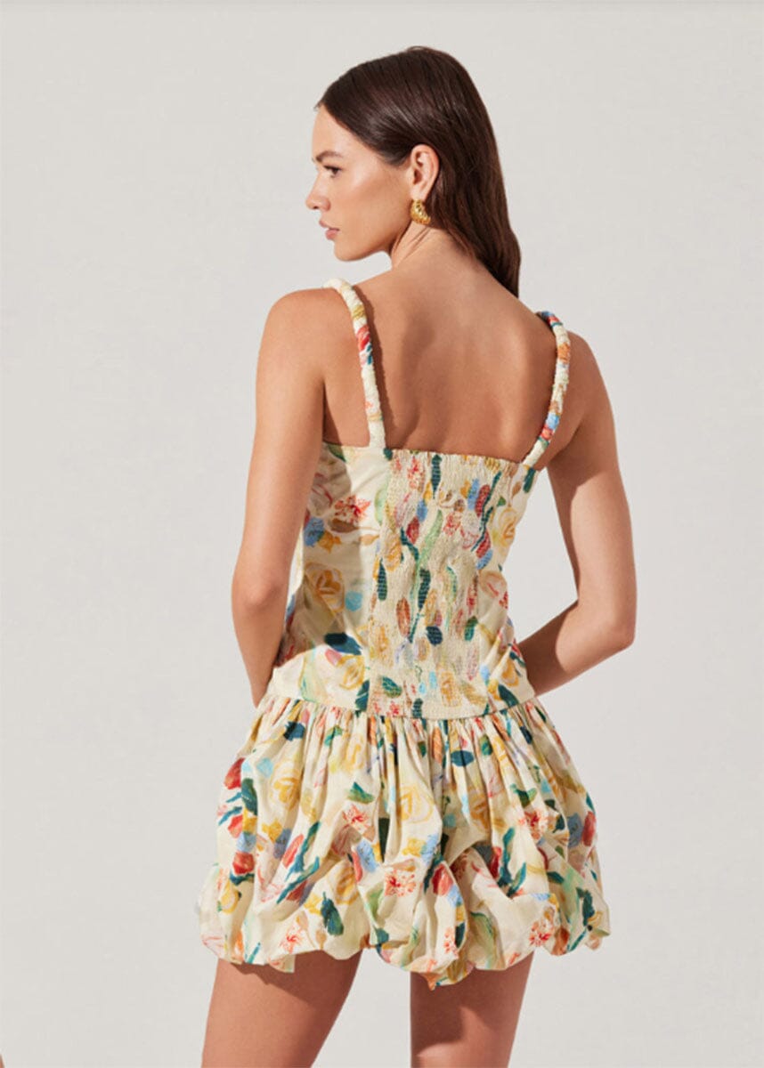 Keyla Dress - Yellow & Green Floral