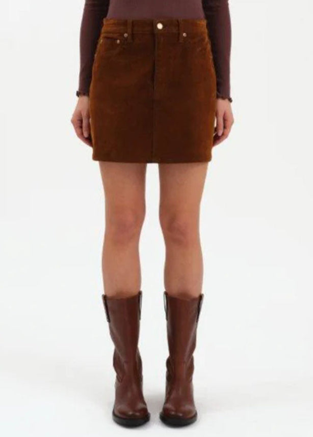 Stash High-Rise Mini Skirt - Cognac