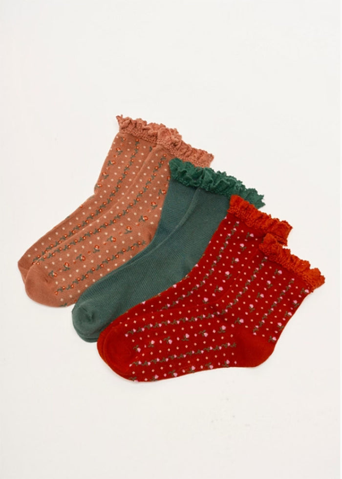 Ruffle Socks (3 Pack) - Merry & Bright
