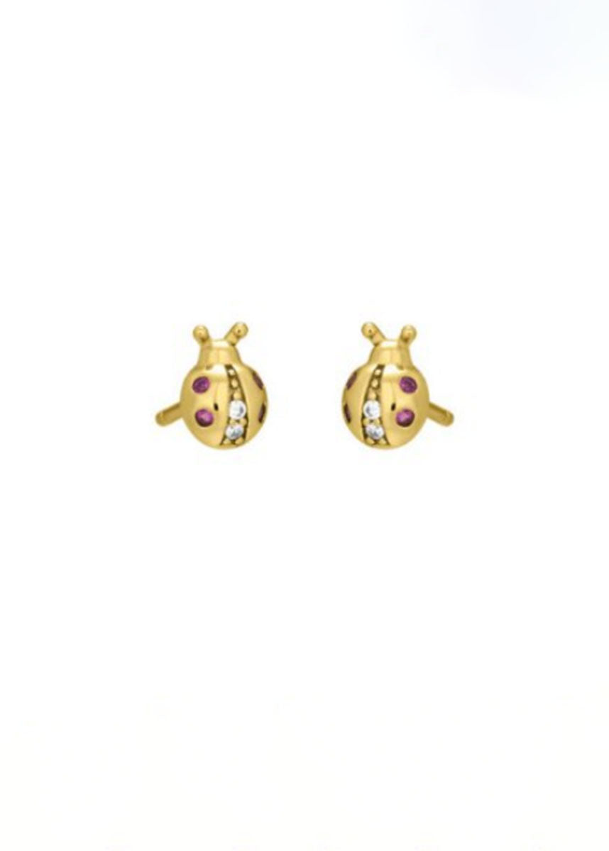 Littles Ladybug Studs - Gold