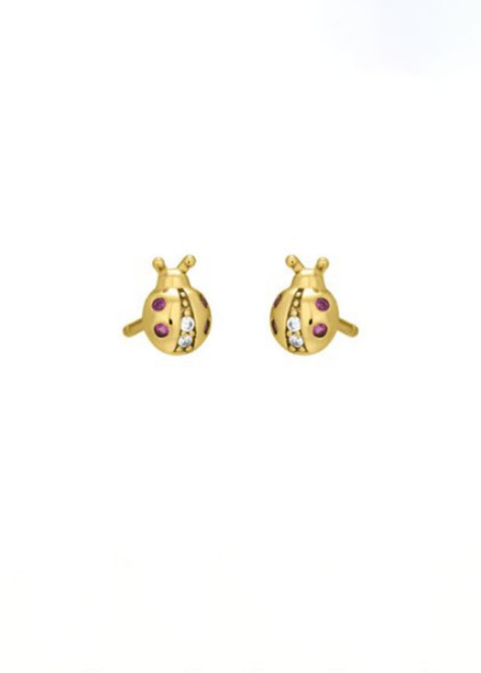 Littles Ladybug Studs - Gold