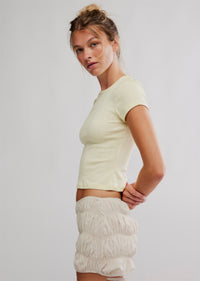 Wait A Minute Baby Tee - Banana Cream