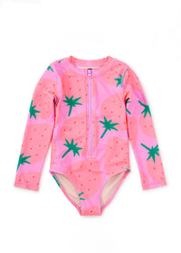 Long Sleeve One-Piece Swimsuit - Fresas Favoritas