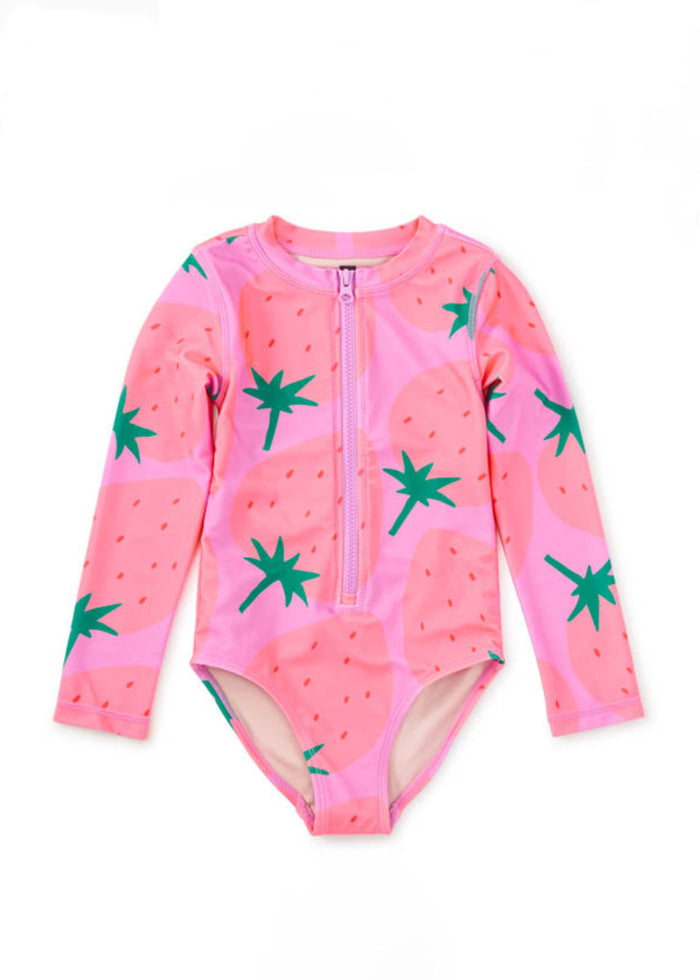 Long Sleeve One-Piece Swimsuit - Fresas Favoritas