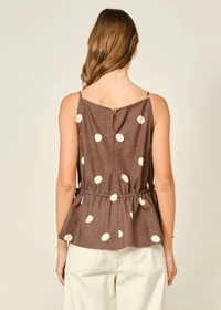 Bennet Polka Dot Babydoll Top - Mocha