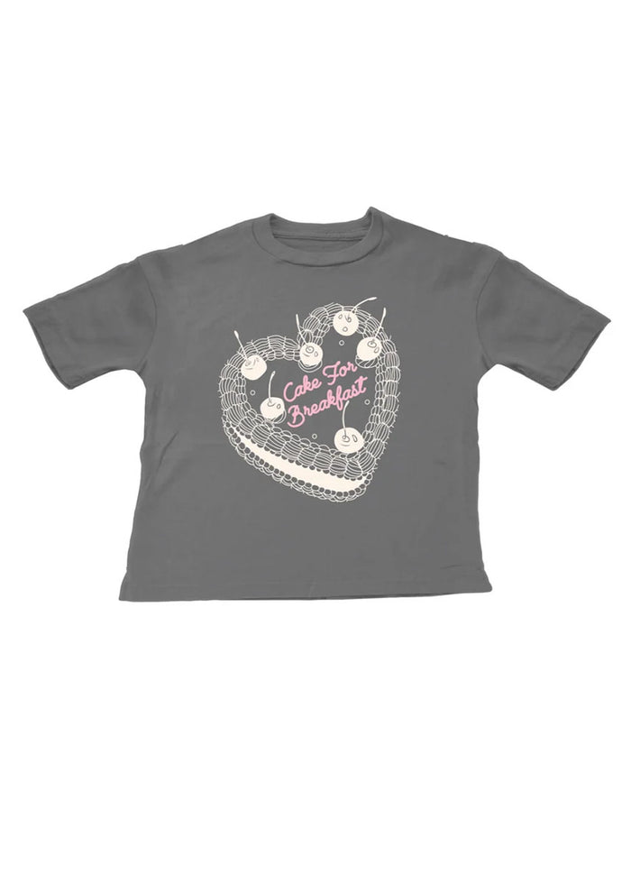 Breakfast Cake Boxy Tee - Heather Grey
