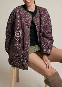 Mica Reversible Quilted Bandana Jacket - Brown