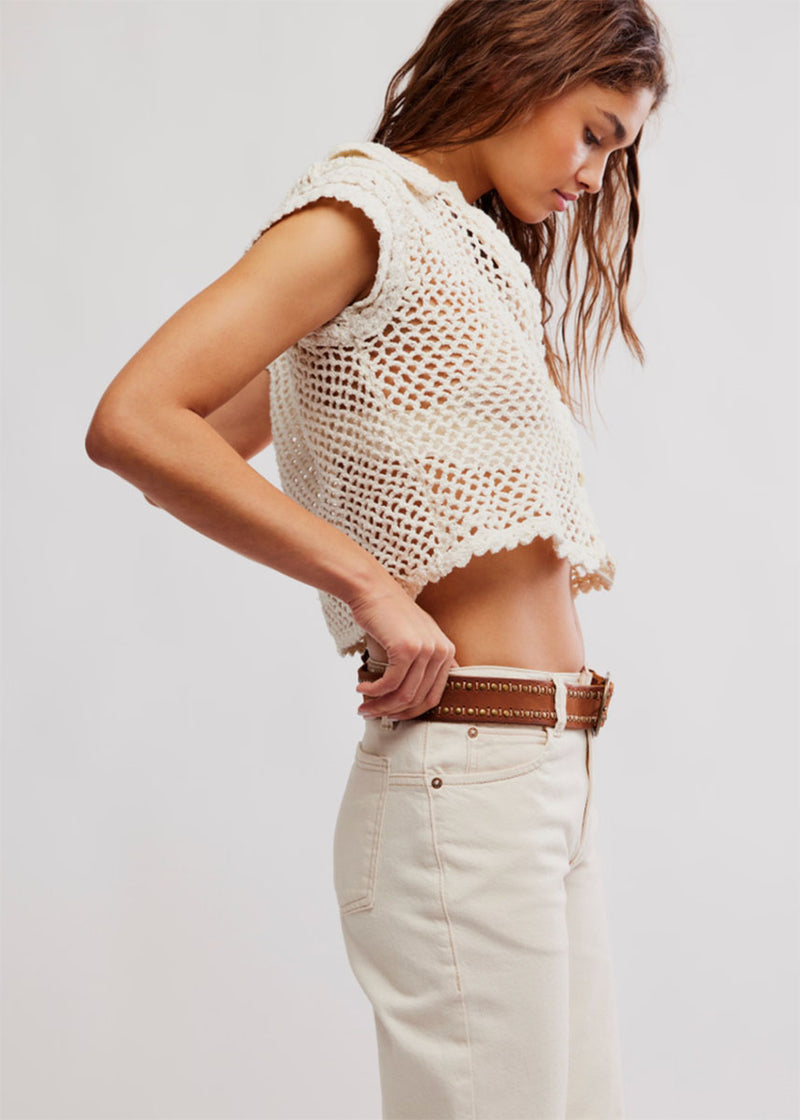Lily Crochet Top - Coconut Milk