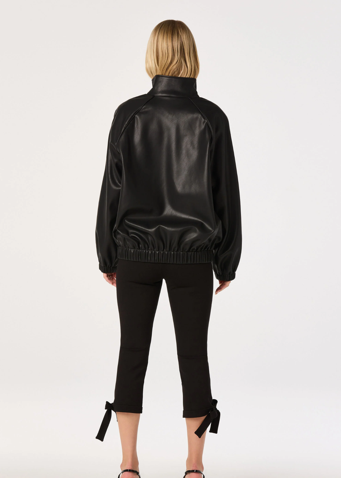 Shayna Oversized Faux Leather Jacket - Black