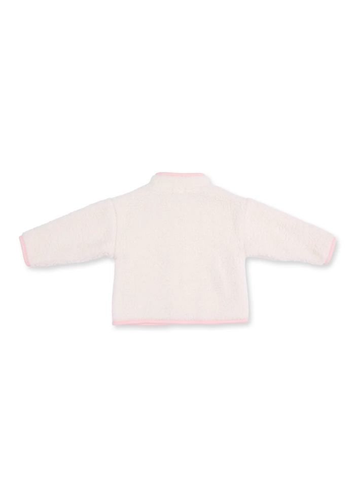 Sherpa Zip Jacket - Cream & Pink