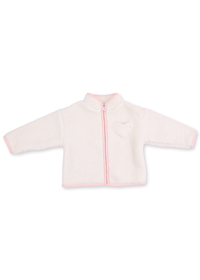 Sherpa Zip Jacket - Cream & Pink