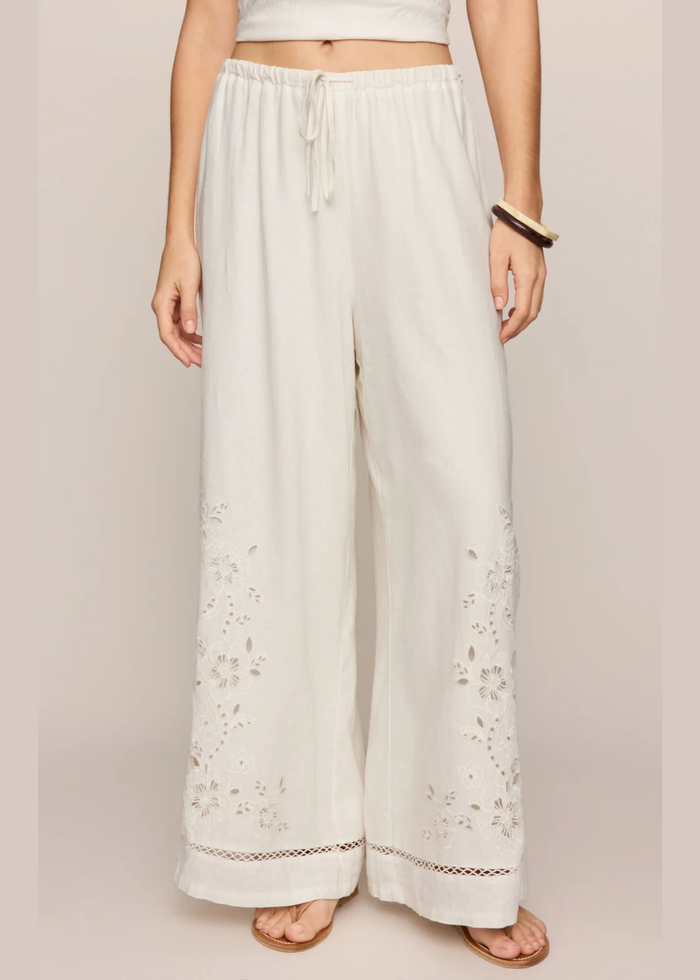 Sid Embroidered Pants - White