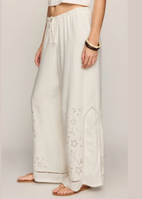 Sid Embroidered Pants - White