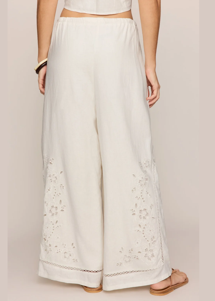Sid Embroidered Pants - White