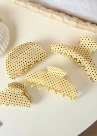 Classic Yellow Polka Dot Hair Claw
