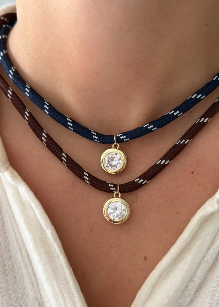 Sparkle Paracord Necklace - Brown